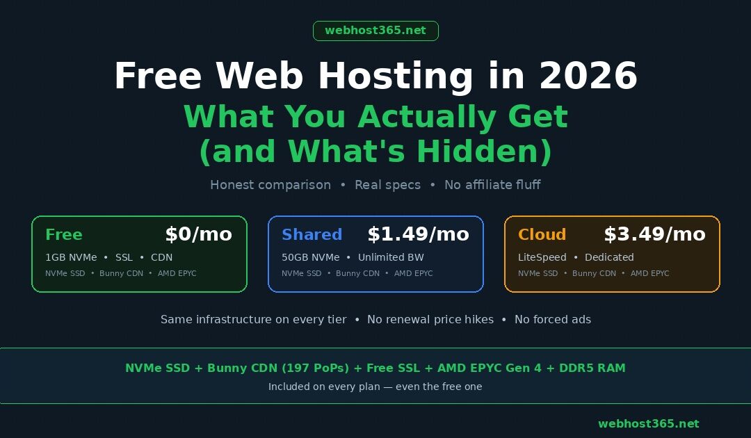 Free Web Hosting in 2026: What You Actually Get (and What’s Hidden)