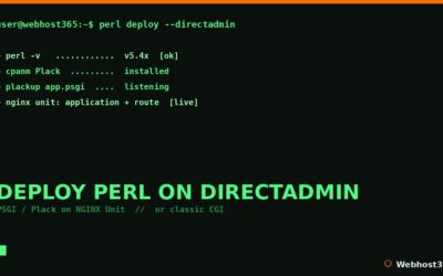 How to Deploy a Perl Web App on DirectAdmin Shared Hosting