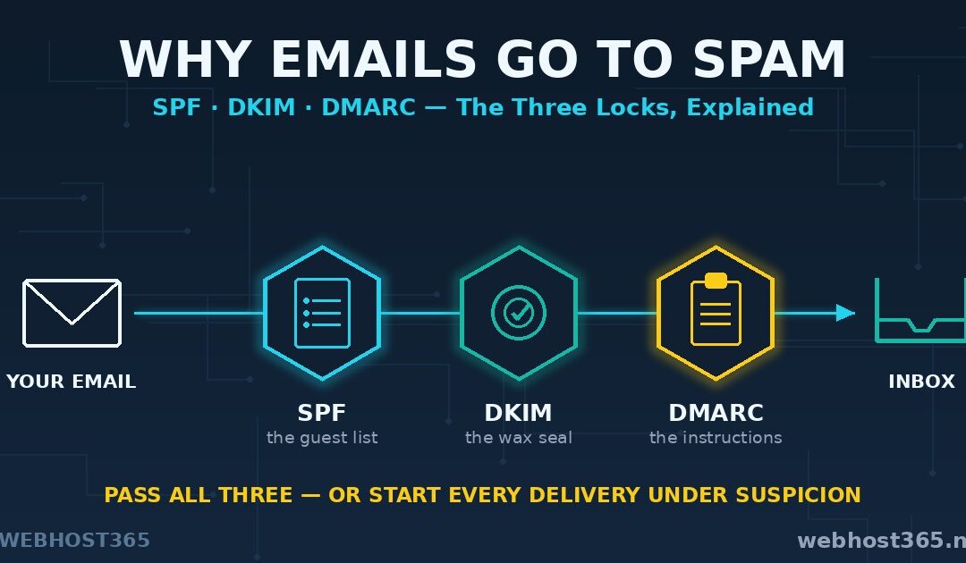 Why Your Emails Go to Spam: SPF, DKIM, and DMARC Explained